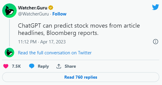 ChatGPT ora può prevedere le fluttuazioni delle azioni dalle intestazioni degli articoli