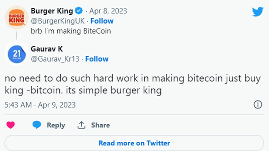 Dopo la menzione di 'Doge', Burger King sta ora 'creando' la propria criptovaluta?