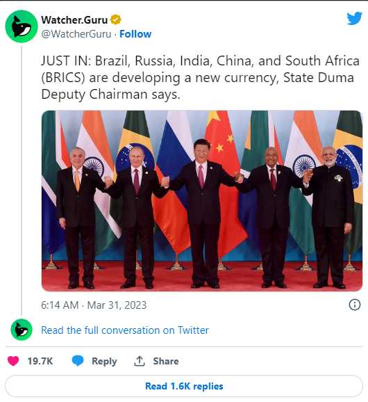 Il Dollaro americano crollerà ora che i BRICS stanno sviluppando la propria valuta?