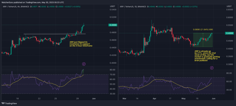 Ripple: XRP in rialzo del 21%, si stacca dal rally degli 'altcoin'