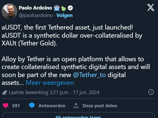 Tether lancia una stablecoin garantita dall'oro e ancorata al dollaro